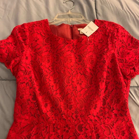 New with tags JCrew red lace dress - Picture 2 of 4
